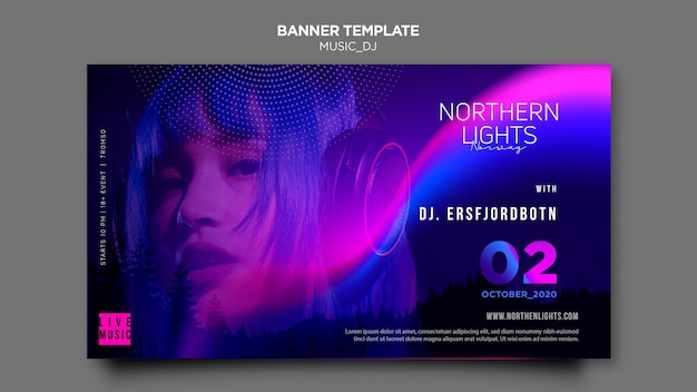 PSD tema di musica dj banner