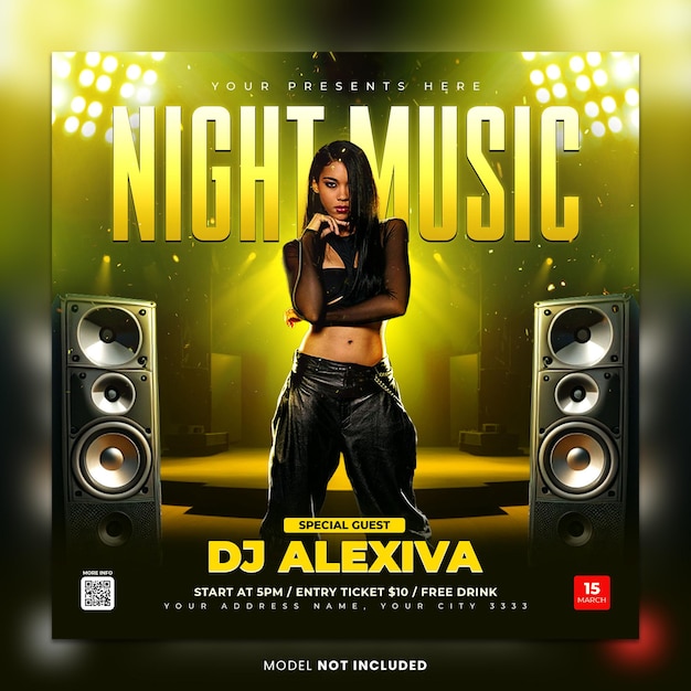 PSD Музыкальная вечеринка dj flyer