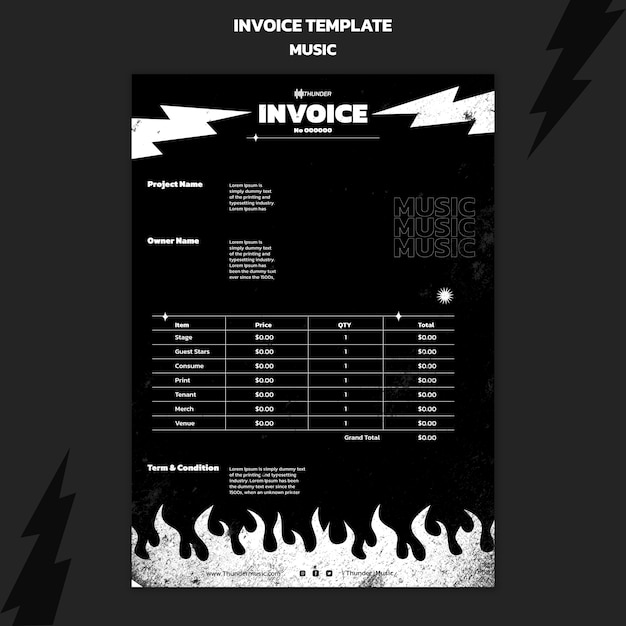 Music entertainment invoice template