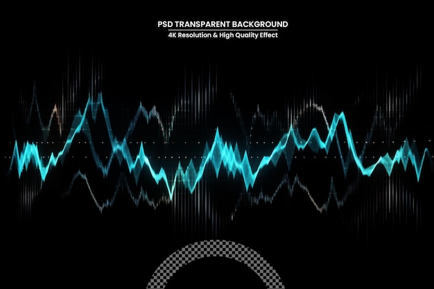 PSD music equalizer neon sound waves audio digital technology background design