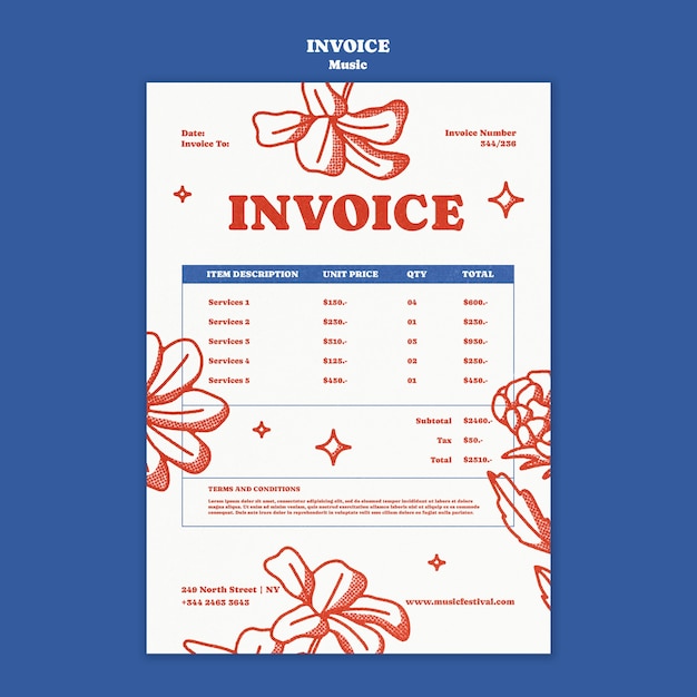 Music event invoice template