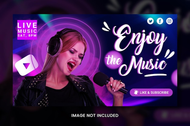 PSD music event youtube thumbnail template