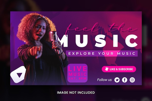 PSD music event youtube thumbnail template