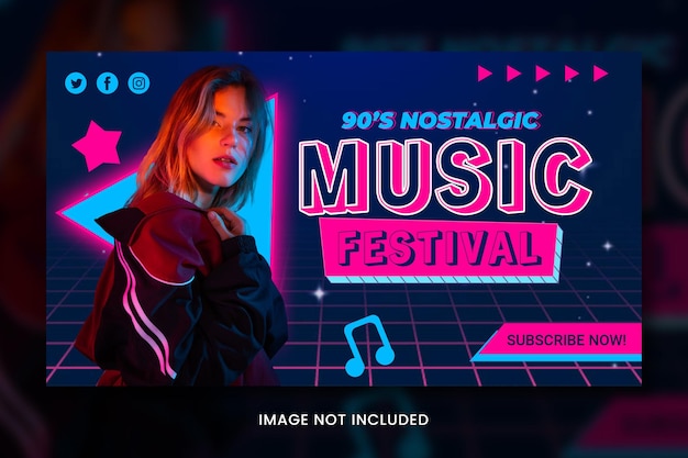 PSD music event youtube thumbnail template