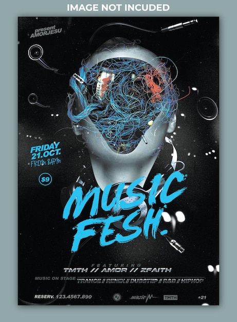 PSD music fesh flyer-sjabloon