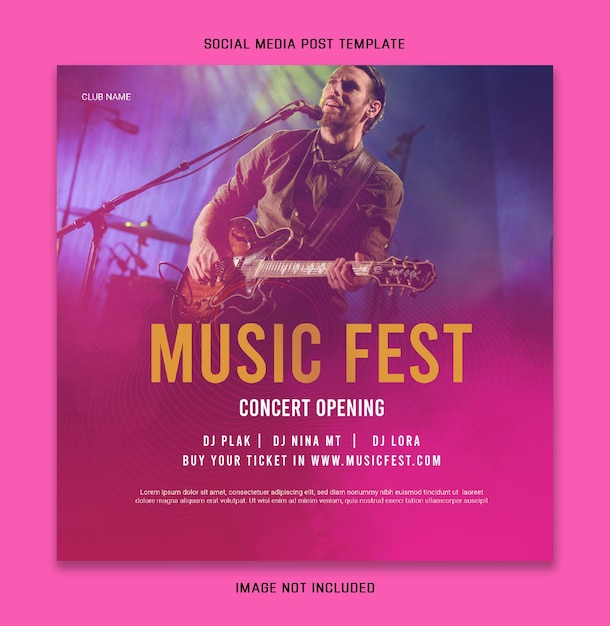 Music Fest Concert Festival Social Media Post Template