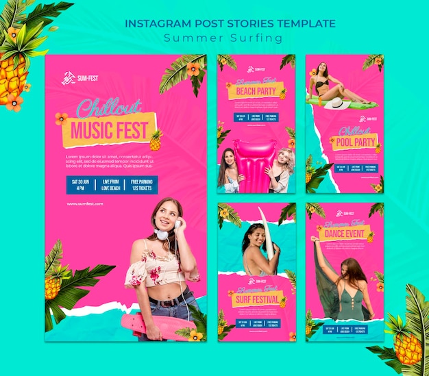 音楽祭のInstagramストーリーテンプレート