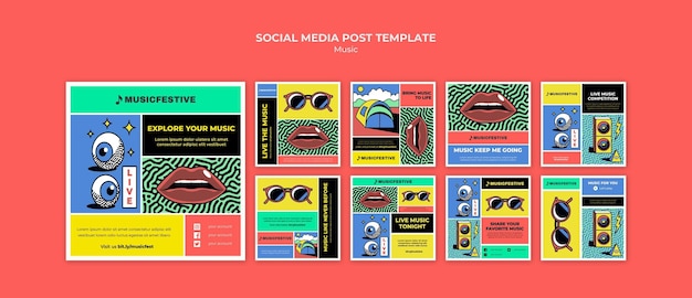 PSD music fest social media post template