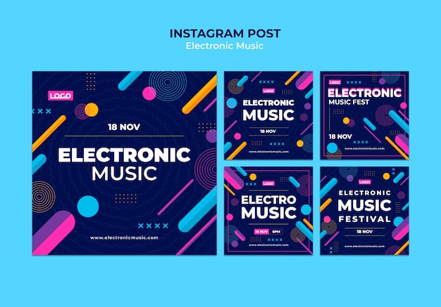 Modello di post instagram del festival musicale