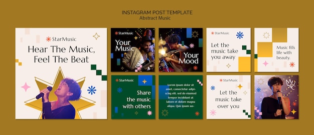 PSD music festival instagram posts template