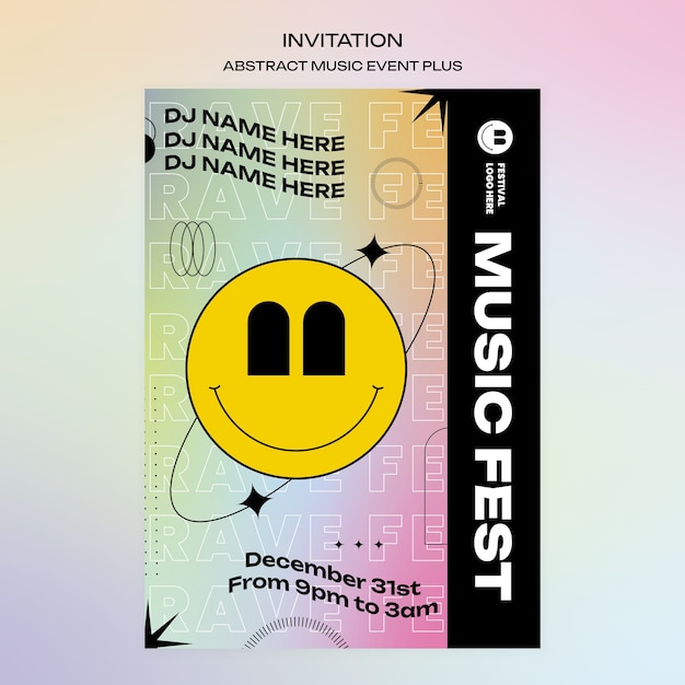 Music festival invitation template