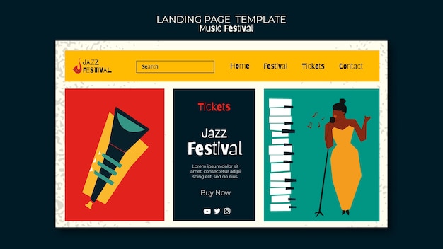 PSD music festival landing page template