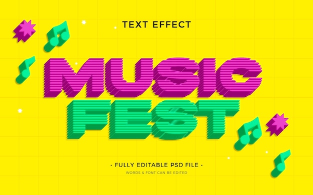 PSD music festival text effect