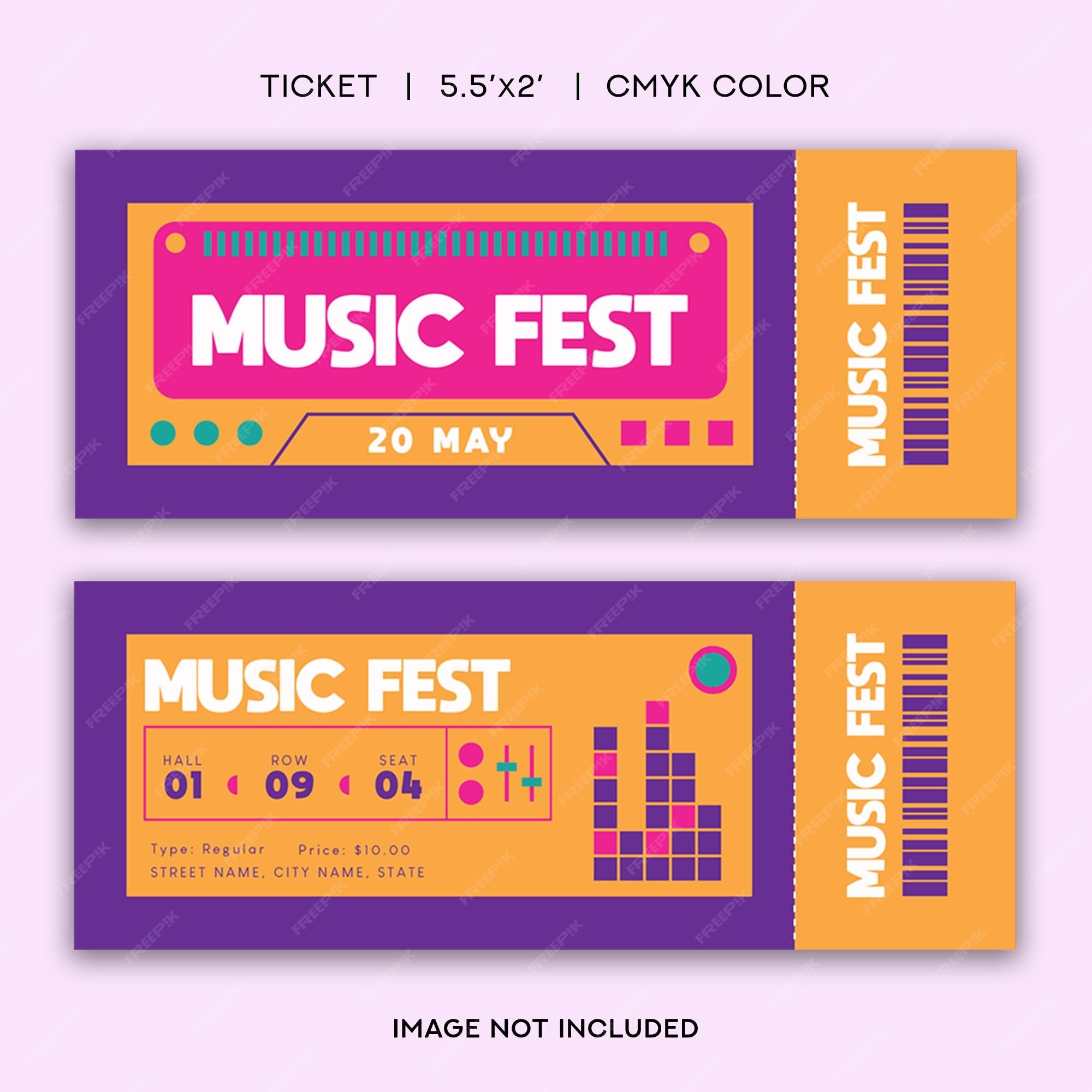 Premium PSD Music festival ticket