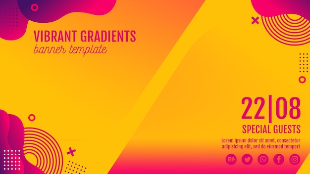 music festival yellow banner template