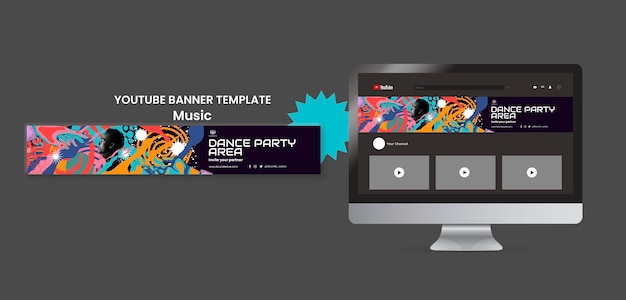 Music festival youtube banner template