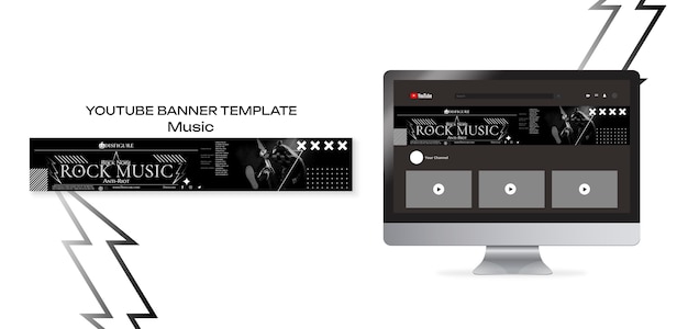 PSD music festival youtube banner template