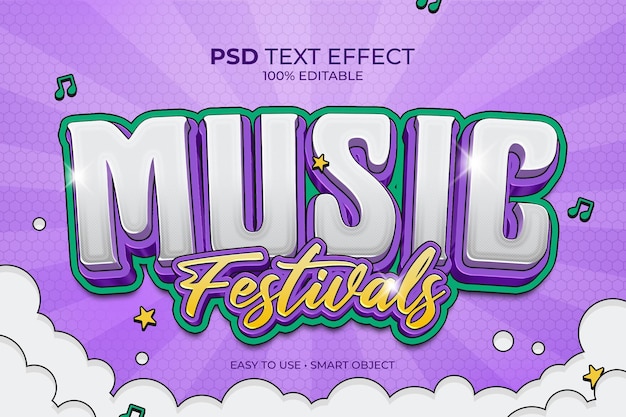 PSD festival musicali effetto testuale