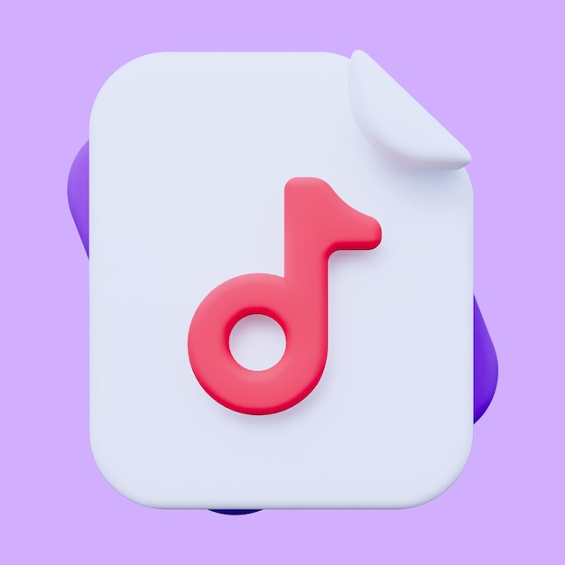 PSD music file 3d icon