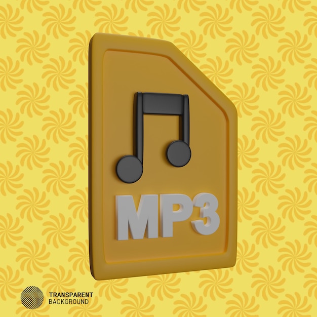 PSD music file 3d rendering icon