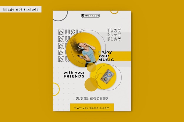 Mockup di flyer musicale vista piatta