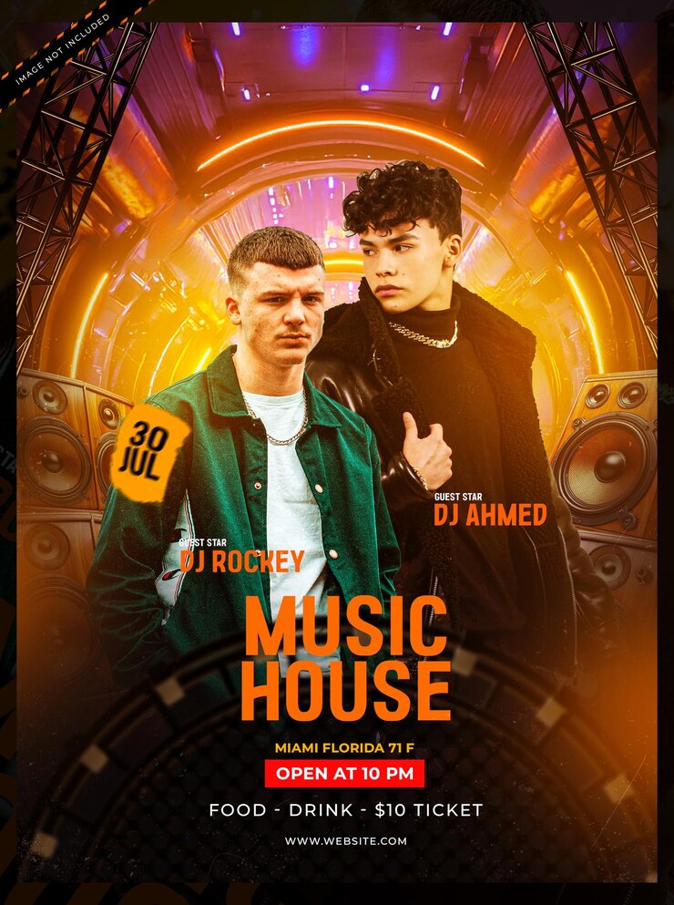 Music House Party Flyer and Social media Template