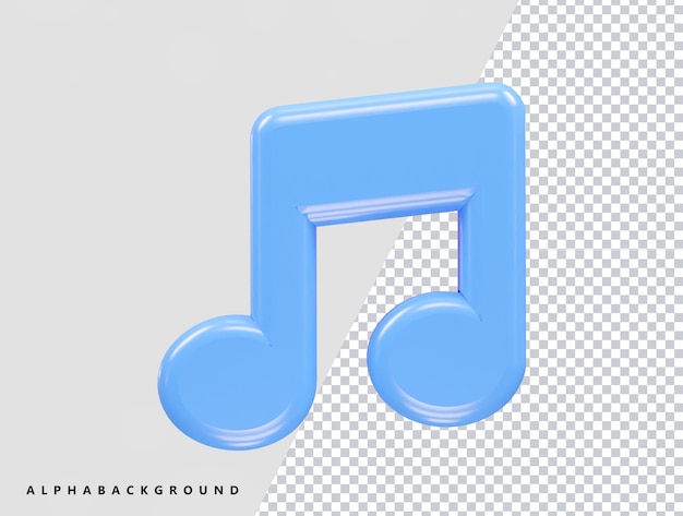 Music icon 3d rendering transparent element