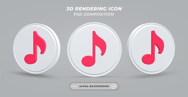 3d レンダリングの音楽アイコン