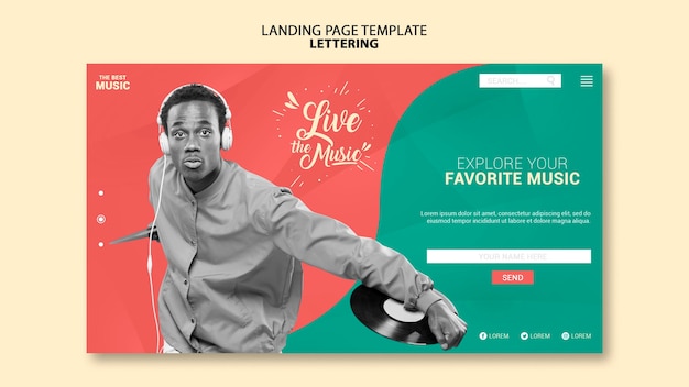 PSD music landing page template