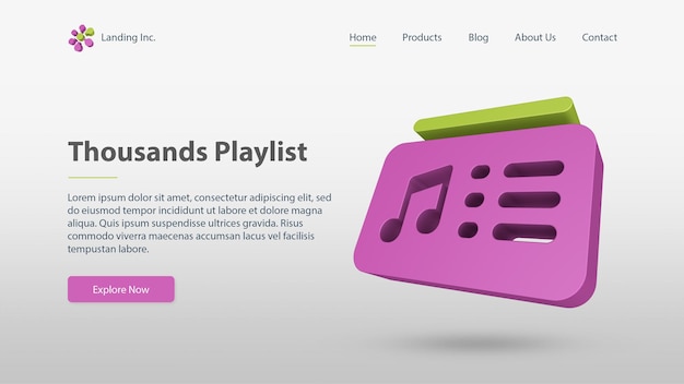 Music landing page