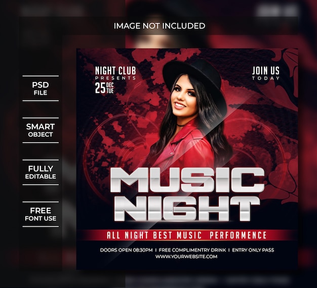 Music night party flyer