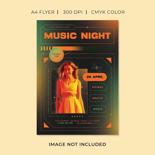 Music night party flyer