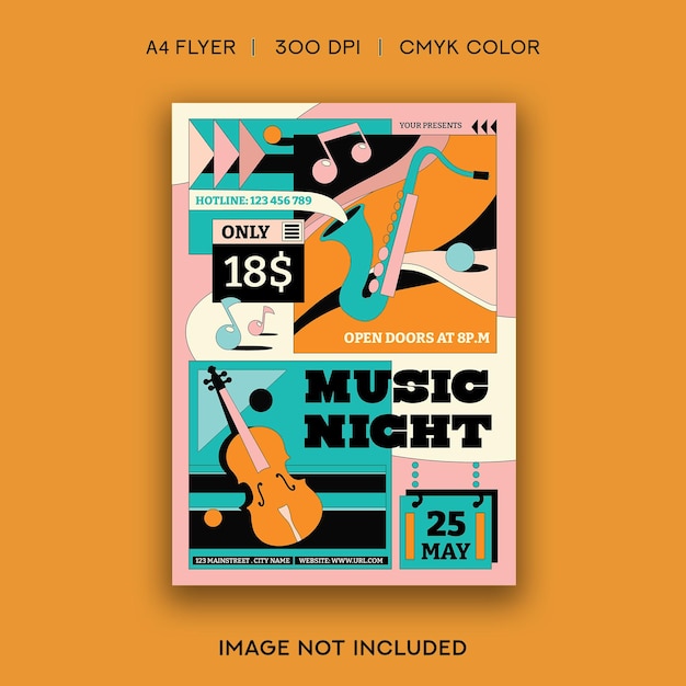 Music night party flyer