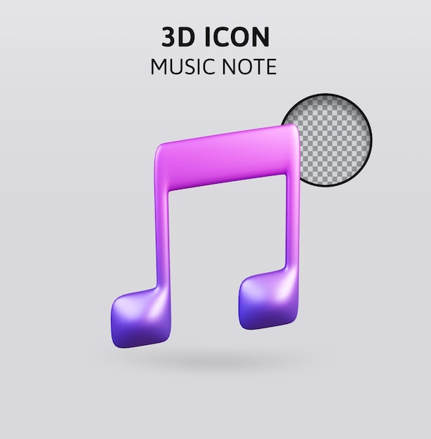 Music note 3d render illustration