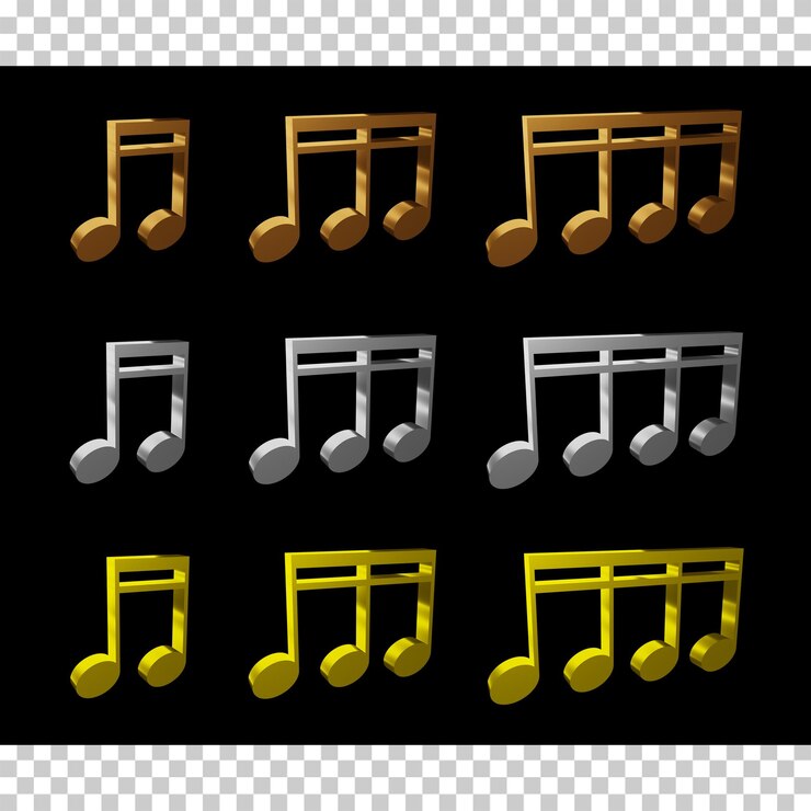 PSD music note 3d render object illustration collection