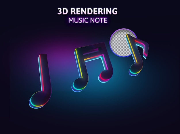 PSD illustrazione della rappresentazione della nota musicale 3d