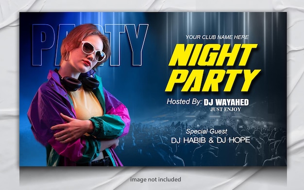 PSD music party banner design template