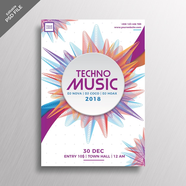 Music party design flyer template