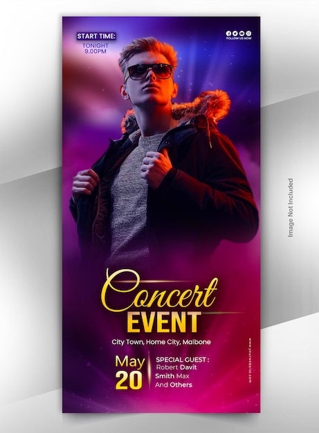 Music party display banner design template