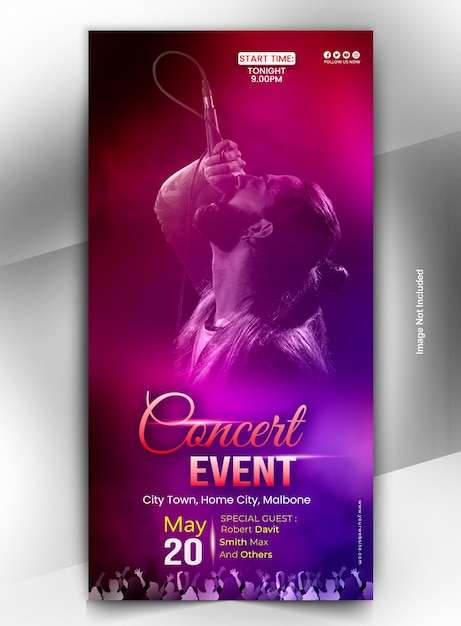 Music party display banner design template
