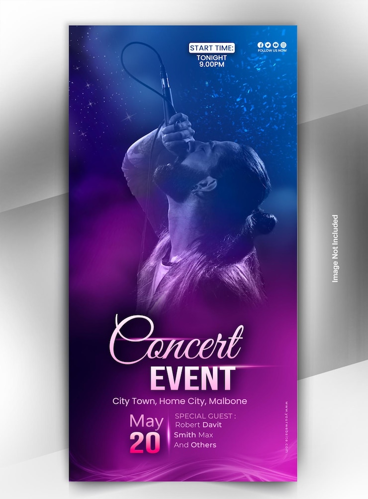 PSD music party display banner design template