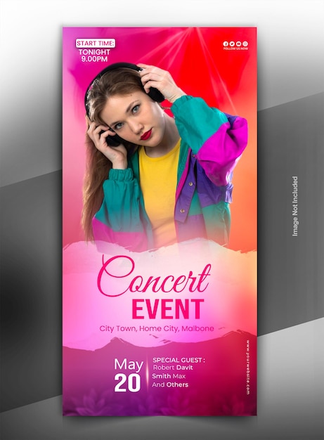music party display x banner design template