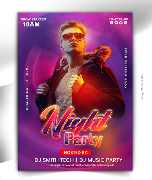 music party flyer design template