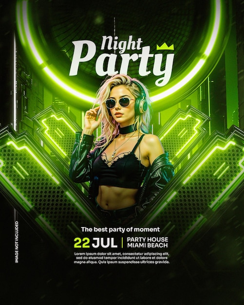 music party flyer template editable psd