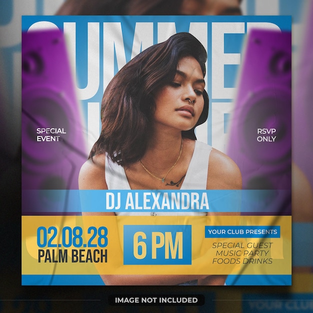 music party for summer event music show flyer