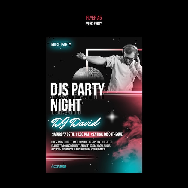 music party template design
