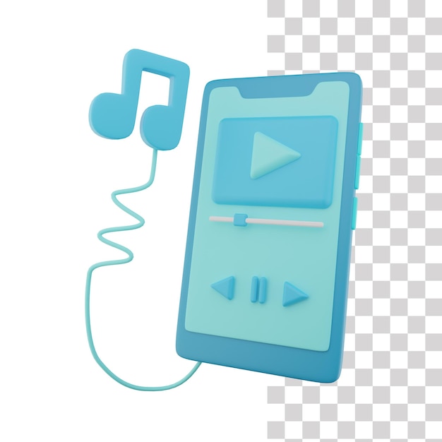 PSD music player 3d icon