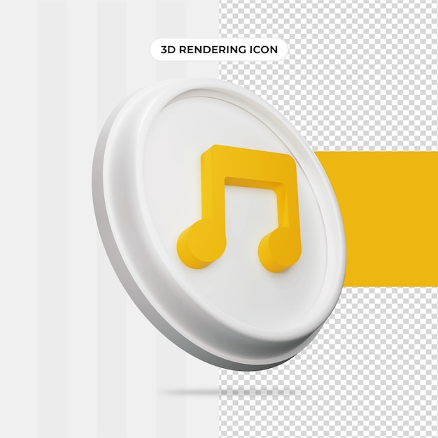 Music player 3d rendering icon