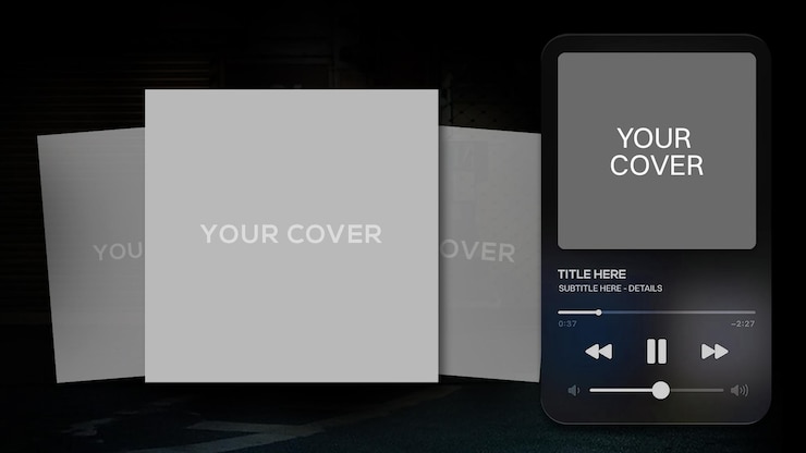 PSD music player app mockup