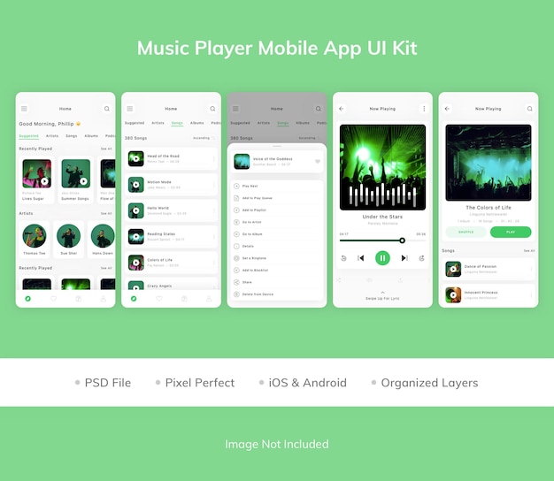 Music Player Mobile App UI Kit